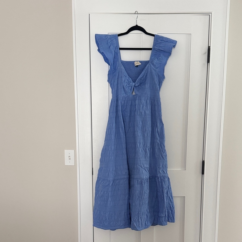 Blue Ruffled Women's Dress
